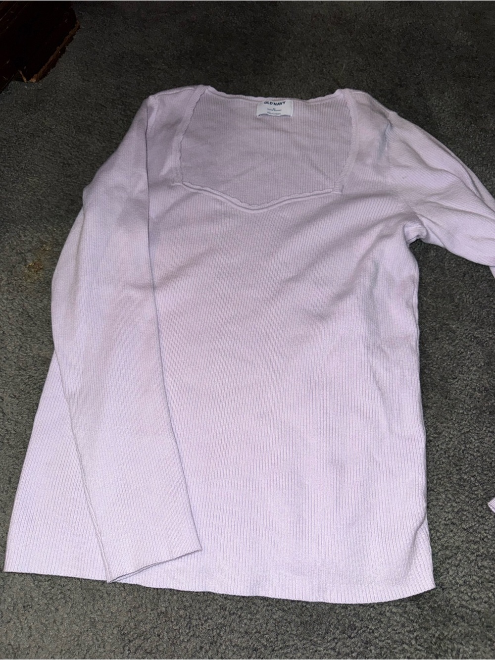 Old Navy Light Purple Ribbed Long Sleeve Top